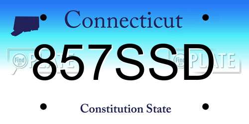 857SSD Connecticut License Plate