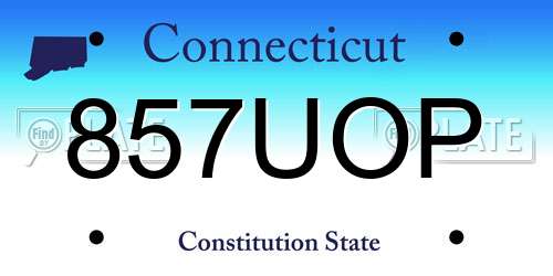 857UOP Connecticut License Plate