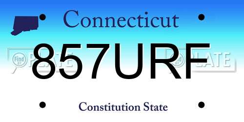 857URF Connecticut License Plate