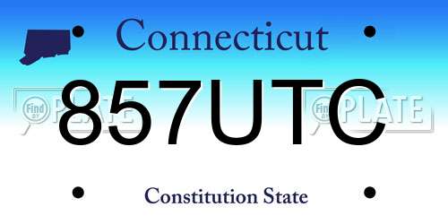 857UTC Connecticut License Plate