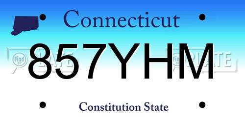 857YHM Connecticut License Plate