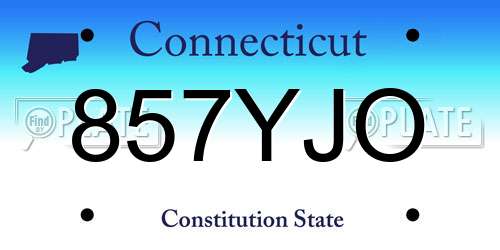 857YJO Connecticut License Plate