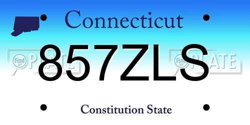 857ZLS Connecticut License Plate
