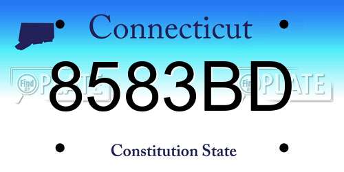 8583BD Connecticut License Plate