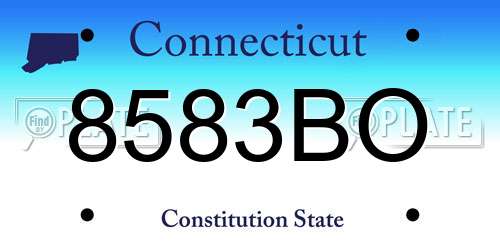 8583BO Connecticut License Plate