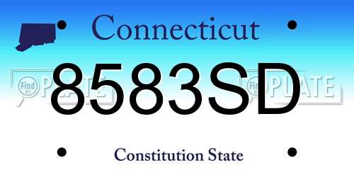 8583SD Connecticut License Plate