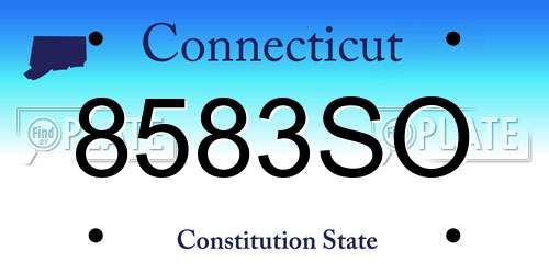 8583SO Connecticut License Plate
