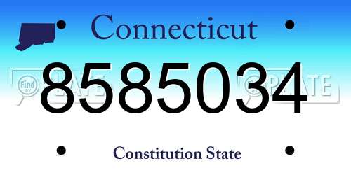 8585034 Connecticut License Plate