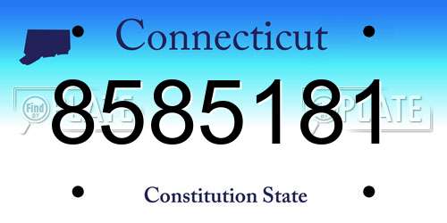 8585181 Connecticut License Plate
