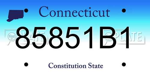 85851B1 Connecticut License Plate