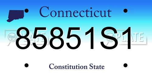 85851S1 Connecticut License Plate
