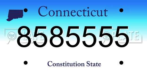 8585555 Connecticut License Plate