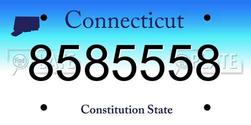 8585558 Connecticut License Plate