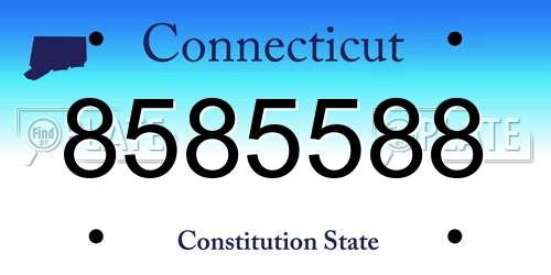 8585588 Connecticut License Plate