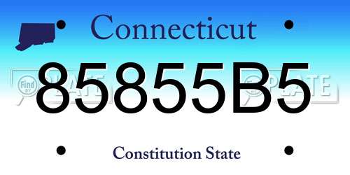 85855B5 Connecticut License Plate