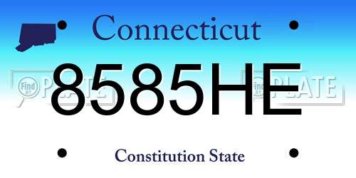 8585HE Connecticut License Plate