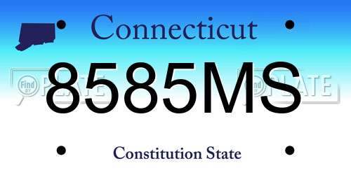 8585MS Connecticut License Plate