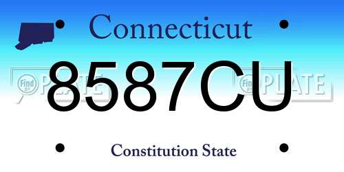 8587CU Connecticut License Plate
