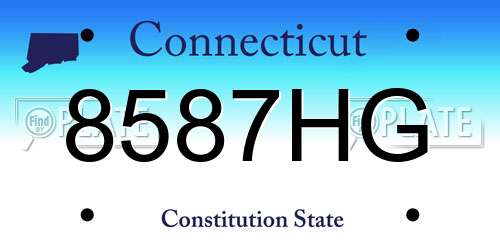 8587HG Connecticut License Plate