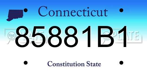 85881B1 Connecticut License Plate