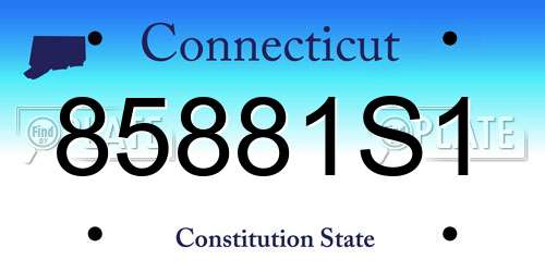 85881S1 Connecticut License Plate