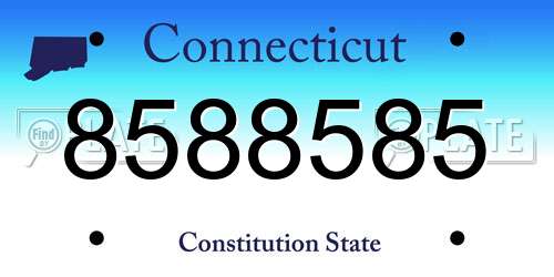 8588585 Connecticut License Plate