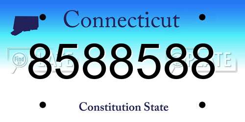 8588588 Connecticut License Plate