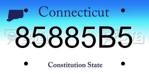 85885B5 Connecticut License Plate