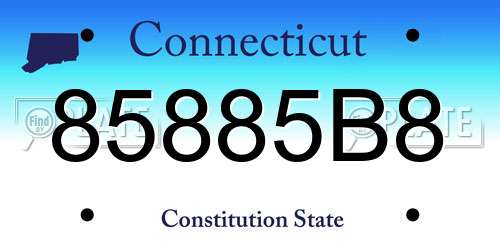 85885B8 Connecticut License Plate