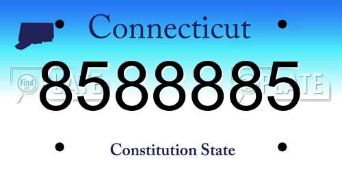 8588885 Connecticut License Plate