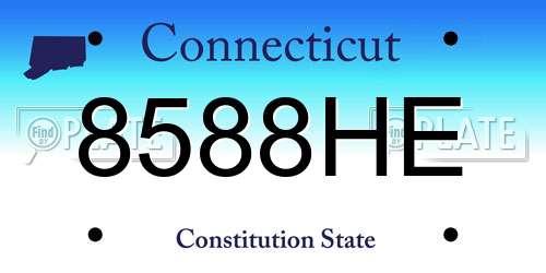 8588HE Connecticut License Plate