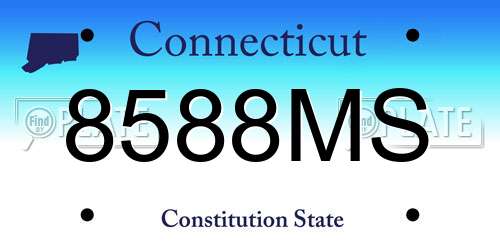 8588MS Connecticut License Plate