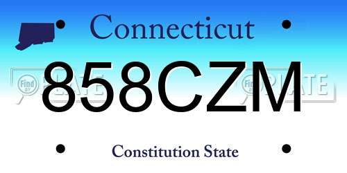 858CZM Connecticut License Plate