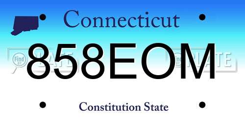 858EOM Connecticut License Plate