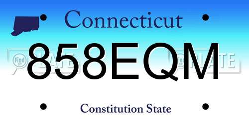 858EQM Connecticut License Plate