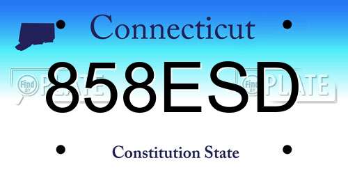858ESD Connecticut License Plate