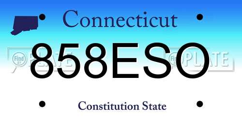 858ESO Connecticut License Plate
