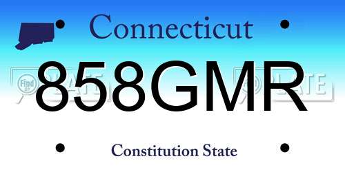 858GMR Connecticut License Plate