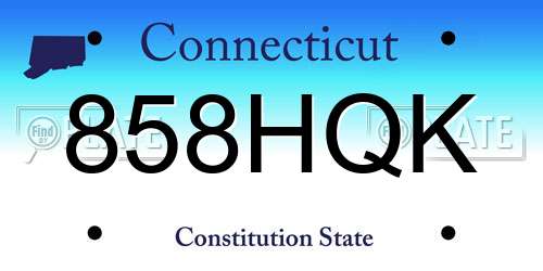 858HQK Connecticut License Plate