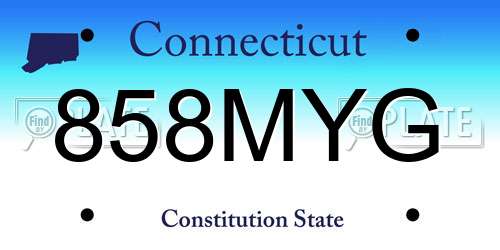 858MYG Connecticut License Plate