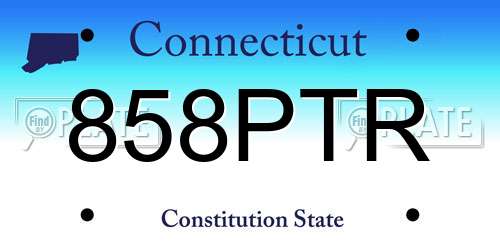 858PTR Connecticut License Plate