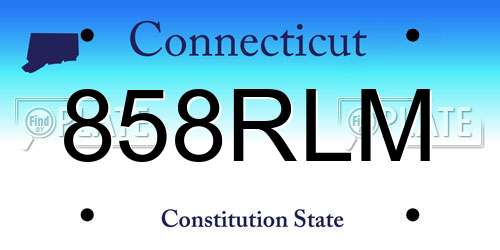 858RLM Connecticut License Plate