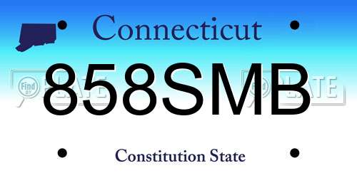 858SMB Connecticut License Plate