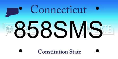 858SMS Connecticut License Plate