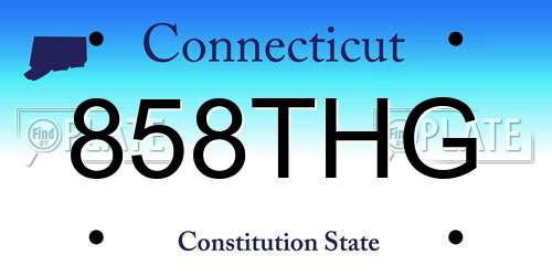 858THG Connecticut License Plate