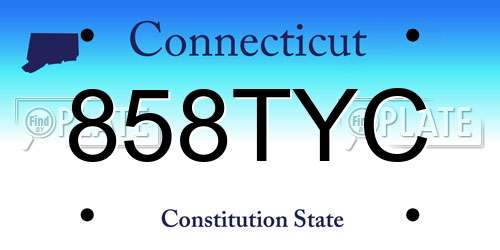 858TYC Connecticut License Plate