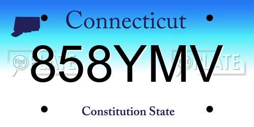 858YMV Connecticut License Plate