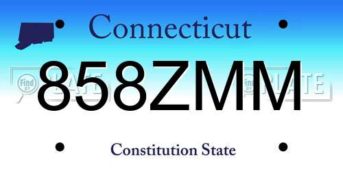 858ZMM Connecticut License Plate