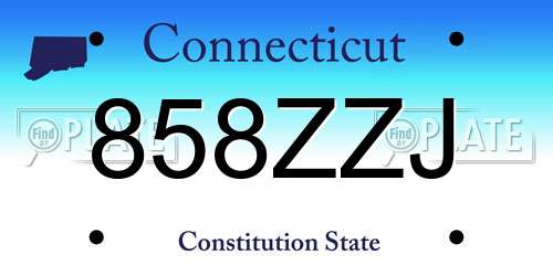 858ZZJ Connecticut License Plate