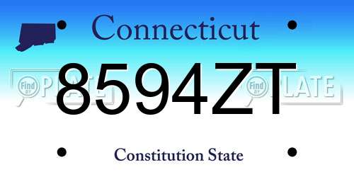 8594ZT Connecticut License Plate